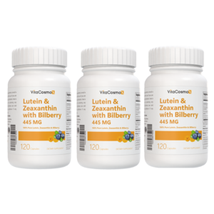 [미국제조사 직배송] VitaCosmoX 비타코스모엑스 루테인 40mg + 제아잔틴 4mg + 빌베리 400mg 베지 소프트젤 445mg 야채캡슐, 3개, 120정