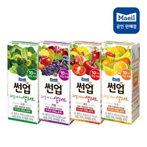 매일유업 썬업 과일야채샐러드 200ml 24팩혼합=(녹황/레드/그린/퍼플 각6팩씩), 24개