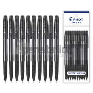 파이롯트 슈퍼그립G(캡식) 빅사이즈 볼펜 세트, 1개, 슈퍼그립 1.6mm 흑색 10개 세트