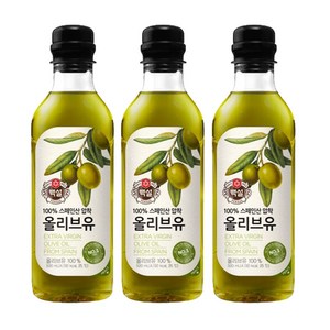 백설 스페인산 압착 올리브유, 500ml, 3개