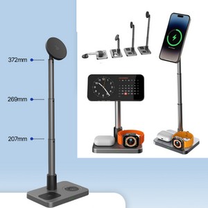 벤타론 3단 높이조절 3in1 맥세이프 아이폰 애플워치 무선충전기 거치대 스탠드, 1개, 화이트