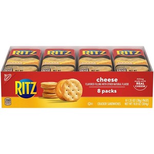 [미국직배송]리츠 치즈 샌드위치 크래커 (8팩x38g) RITZ Cheese Sandwich Cackes, 304g, 1개