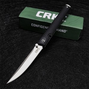 발로란트 카람빗 CRKT 7096 CEO 신사의 베어링 접이식 칼 3.107 인치 새틴 플레인 블레이드 야외 캠핑, 1개, 03 Black H White Blade