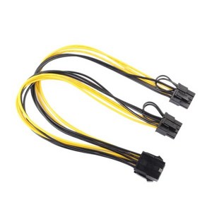 듀얼 PCI-E Pcie 전원 디스트리뷰터 케이블 CPU 이미지 비디오 카드 8 핀 6 + 2 30Cm F19802, [01] Yellow, 1개