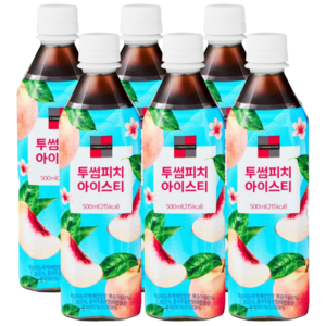 투썸플레이스 피치 아이스티 음료, 6개, 500ml