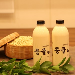 콩국수 백태콩물 500mL 2EA (맷돌로 직접 갈아만든 순수하고 진한 순진콩물) 콩국, 4개, 1L