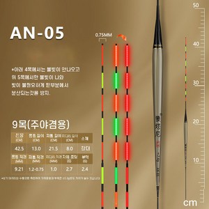 AN 갈대 스마트전자찌 소꼬즈리 내림찌 민물바닥 낚시 찌, 2개, AN-05 부력2.4g