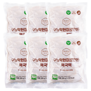 [1+1][소비기한 25.05.23 배송상품] 무농약 현미 떡국떡 500g, 6개