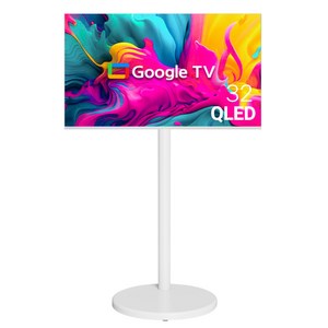 무빙큐빅스 스마트 32인치 FHD QLED 삼탠바이미 화이트에디션 스탠딩 이동식 TV 삼텐바이미 중소바이미