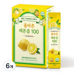 올바른 레몬즙 100, 280g, 6개