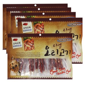(일부상품 유통기한) 헬로도기 펫더맨 리얼 300g 닭고기 오리고기 치킨스틱 연어포 샌드위치 사사미, 5개, 리얼 오리우유껌 300g