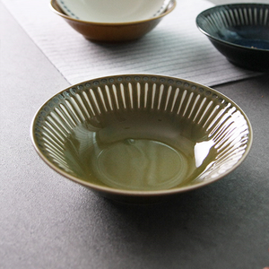 오반자이 엠보라인 일본 찬기 17cm, [올리브1p], 1개