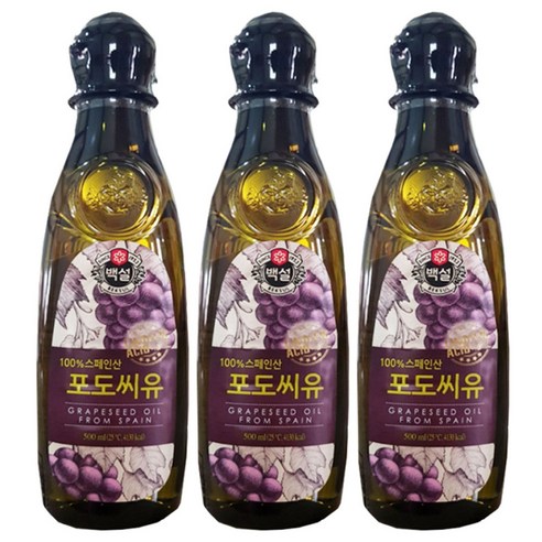 백설 포도씨유, 500ml, 3개