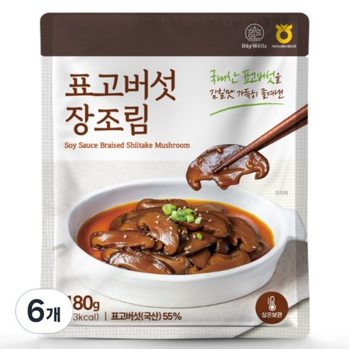데이웰즈 표고버섯 장조림, 180g, 6개