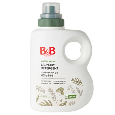 비앤비 비건 섬유 유아 세제, 1.5L, 1개