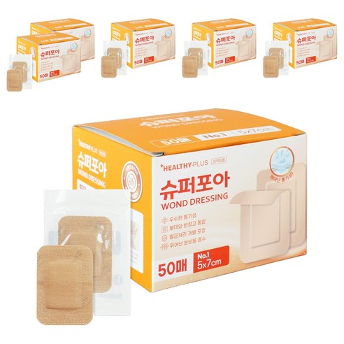 밴드골드 헬씨플러스 슈퍼포아 드레싱밴드 갈색, 50개입, 6개