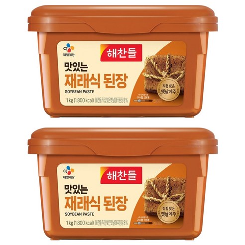 해찬들 맛있는 재래식 된장, 1kg, 2개