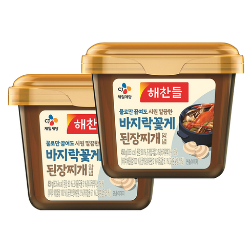 해찬들 물로만 끓여도 바지락꽃게 된장찌개 양념, 450g, 2개