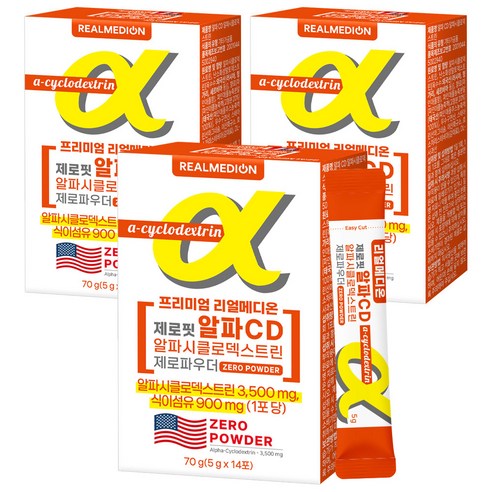 리얼메디온 제로핏 알파 CD 알파시클로덱스트린 제로파우더 난소화성말토덱스트린 14p