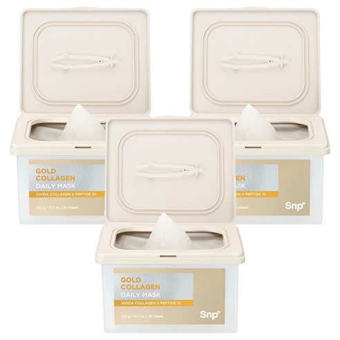 에스엔피 골드 콜라겐 데일리 뽑아쓰는 마스크팩 350g, 30개입, 3개