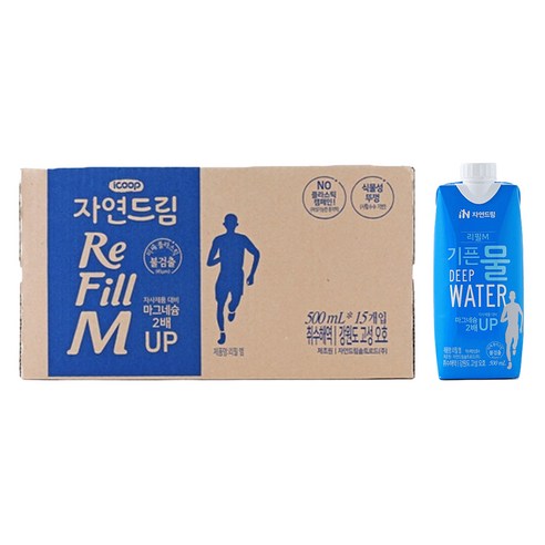기픈물 자연드림 리필엠 종이팩 마그네슘 2배 해양심층수