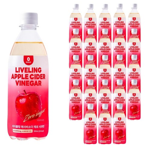 라이블링 애사비 소다 제로 사과맛, 500ml, 24개
