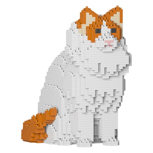 JEKCA 앉은 랙돌 고양이 블럭, 오렌지, 1개