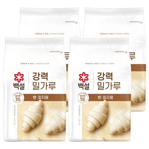 백설 강력 밀가루, 2.5kg, 4개
