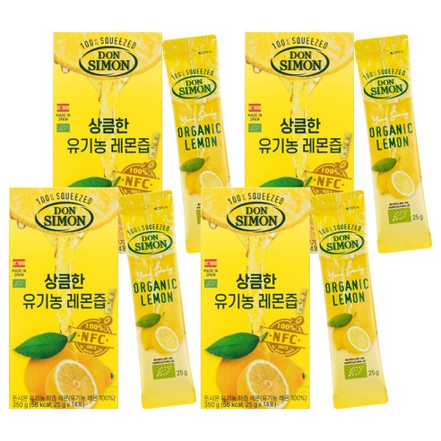 돈시몬 유기농 착즙 레몬즙, 25g, 56개