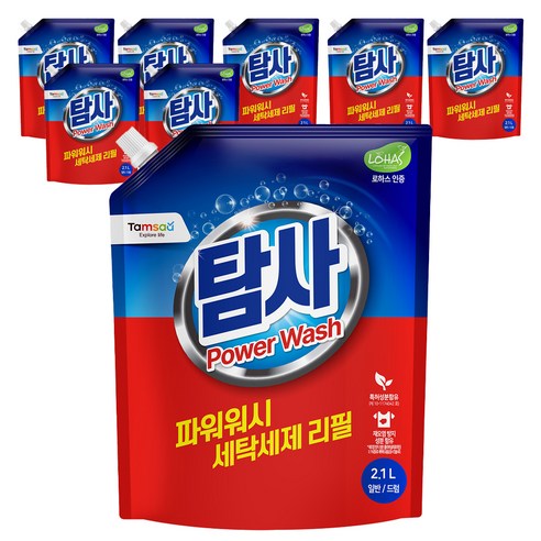 탐사 파워워시 세탁세제, 2.1L, 8개