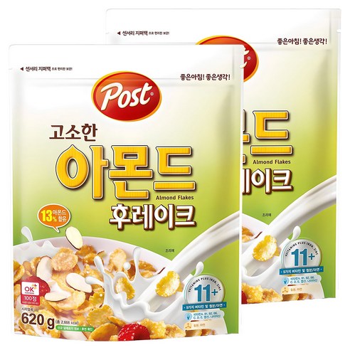 포스트 고소한 아몬드 후레이크 시리얼, 620g, 2개