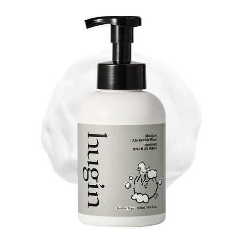 허긴 유아용 모이스처 아토 약산성 올인원 대용량 버블워시 거품형 무향, 500ml, 1개