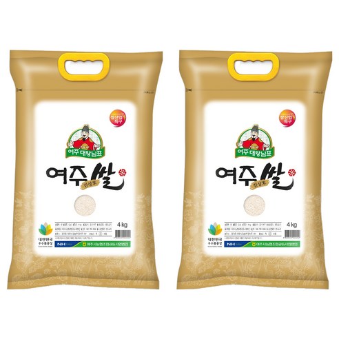 농협 2025년 햅쌀 대왕님표 여주쌀 진상미, 상등급, 4kg, 2개