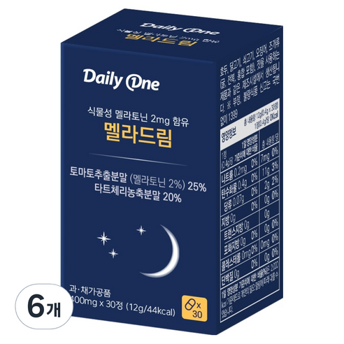 데일리원 식물성 멜라토닌 2mg 함유 멜라드림 30p