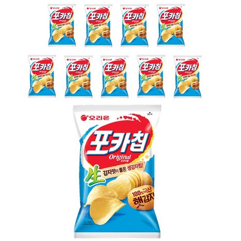 오리온 포카칩 오리지널, 66g, 10개