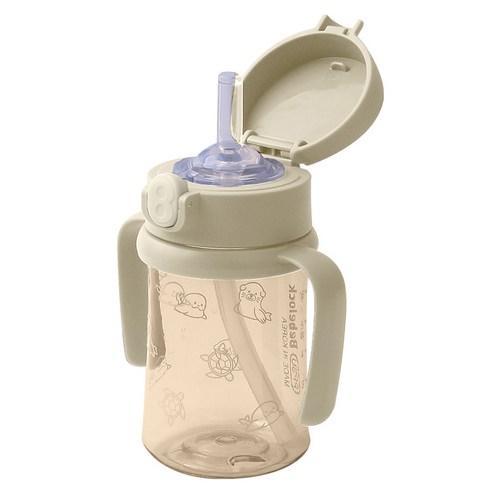 베베락 국내 제조 아이와 PPSU 원터치 빨대컵, 210ml, 1개, 크림