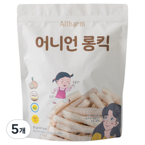 Allbarm 어니언 롱킥, 양파맛, 30g, 5개