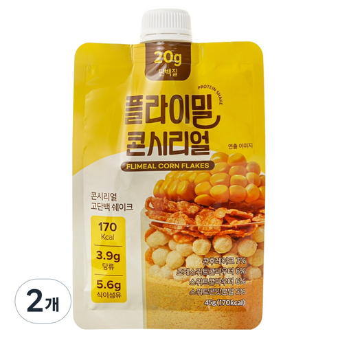 플라이밀 단백질 쉐이크 파우치 콘시리얼 7p, 2개, 315g
