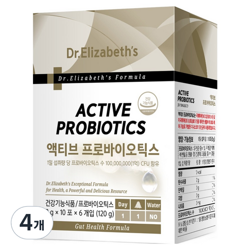 닥터엘리자베스 액티브 프로바이오틱스 60p, 120g, 4개