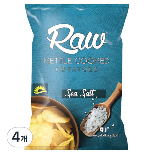 Raw 감자칩 씨솔트, 38g, 4개