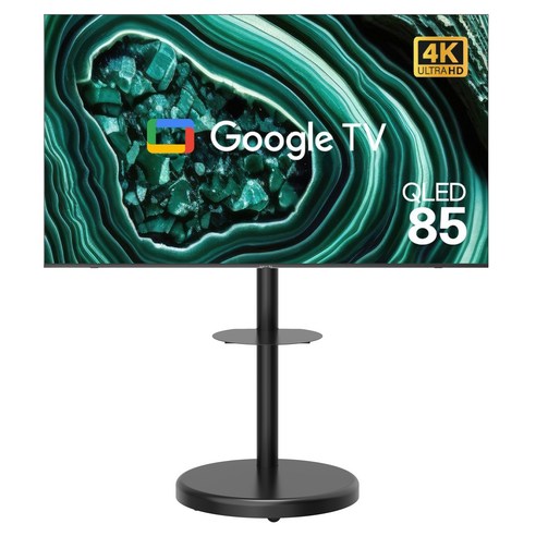 와이드뷰 4K UHD QLED 구글스마트 TV + 이동식 스탠드 블랙 삼탠바이미 세트, 215cm(85인치), EKW851QA(블랙), 스탠드형, 방문설치