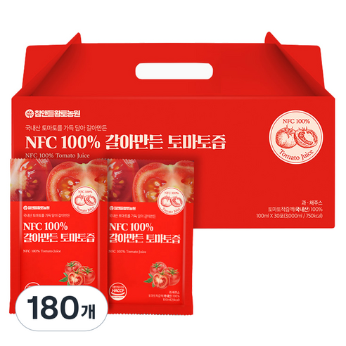참앤들황토농원 NFC 토마토즙, 100ml, 180개