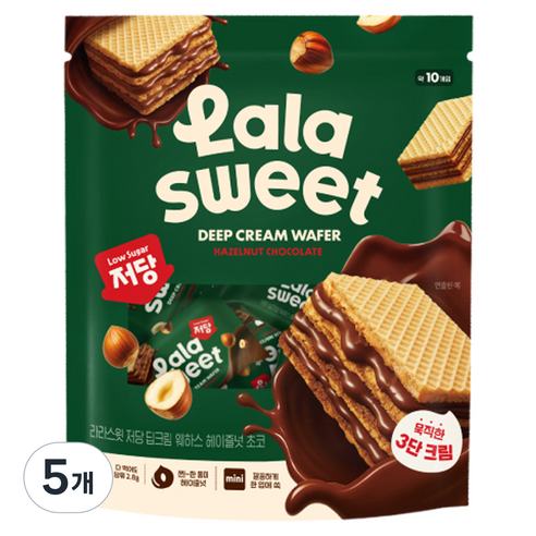 라라스윗 저당 웨하스 헤이즐넛 초코 10p, 5개, 80g