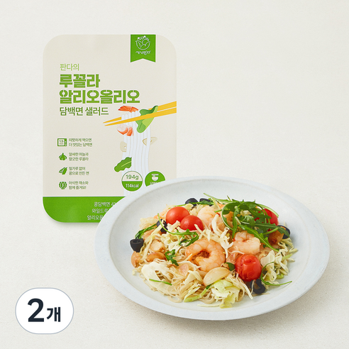 [로켓프레시] 세끼판다 판다의 루꼴라 알리오올리오 담백면 샐러드, 194g, 2개