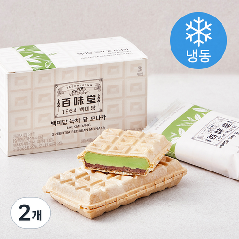 [로켓프레시] 백미당 녹차 팥 모나카 아이스크림 (냉동)