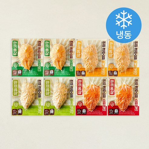 [로켓프레시] 한끼통살 현미 크리스피 닭가슴살 90g x 4종 x 2개입 세트 (냉동)