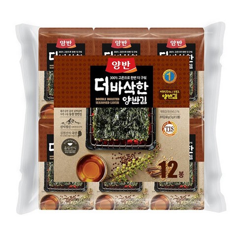 [10%적립] 동원 양반 더 바삭한 김 식탁김(5g x 12봉) x 5개, 5g, 60개