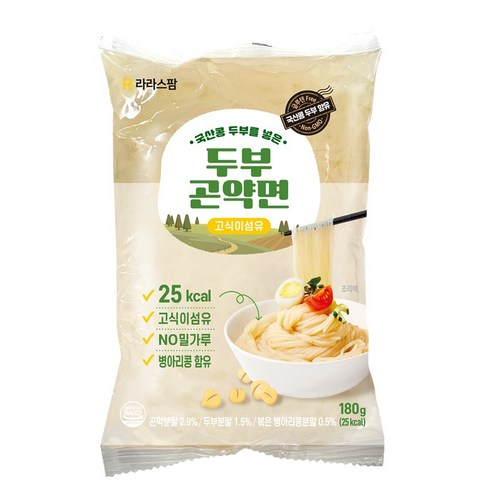라라스팜 두부곤약면 얇은면 180g 국산콩 두부 병아리콩 함유 곤약면 곤약 누들, 180g, 20개