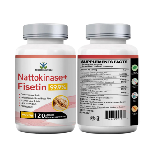 나토키나제 20000fu 고함량 피세틴 코큐텐 프로안토시아니딘 프테로스틸벤 1000mg, 6개, 120정