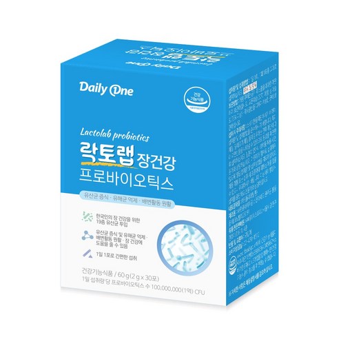 데일리원 락토랩 장건강 프로바이오틱스 유산균 프리바이오틱스 30포, 60g, 1개